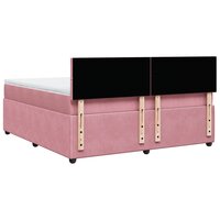 Boxspring met matras fluweel roze 180x200 cm