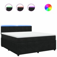 Boxspring met matras fluweel zwart 180x200 cm