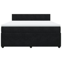 Boxspring met matras fluweel zwart 180x200 cm