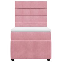 Boxspring met matras fluweel roze 90x190 cm