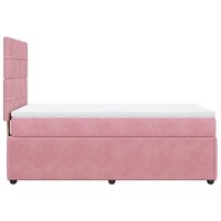 Boxspring met matras fluweel roze 90x190 cm