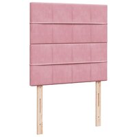 Boxspring met matras fluweel roze 90x190 cm