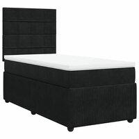 Boxspring met matras fluweel zwart 90x200 cm