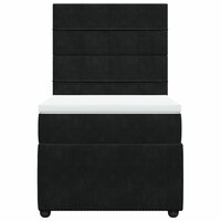 Boxspring met matras fluweel zwart 90x200 cm