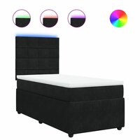 Boxspring met matras fluweel zwart 90x200 cm