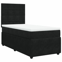 Boxspring met matras fluweel zwart 90x200 cm