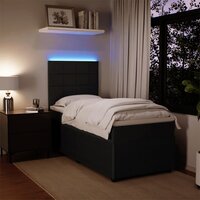 Boxspring met matras fluweel zwart 90x200 cm
