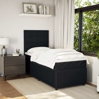 Boxspring met matras fluweel zwart 90x200 cm