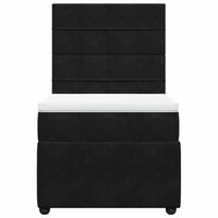Boxspring met matras fluweel zwart 90x200 cm