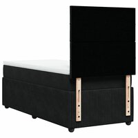 Boxspring met matras fluweel zwart 90x200 cm