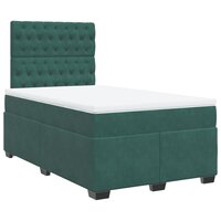 Boxspring met matras fluweel donkergroen 120x200 cm