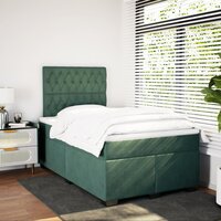 Boxspring met matras fluweel donkergroen 120x200 cm