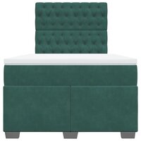 Boxspring met matras fluweel donkergroen 120x200 cm