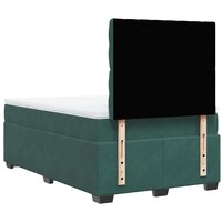 Boxspring met matras fluweel donkergroen 120x200 cm