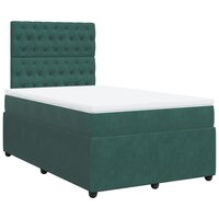 Boxspring met matras fluweel donkergroen 120x200 cm