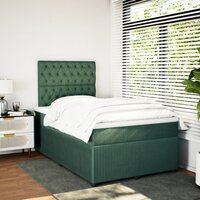 Boxspring met matras fluweel donkergroen 120x200 cm