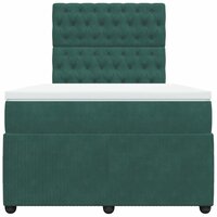 Boxspring met matras fluweel donkergroen 120x200 cm
