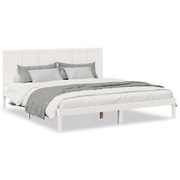Bedframe extra lang zonder matras massief hout wit 180x210 cm