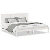Bedframe extra lang zonder matras massief hout wit 180x220 cm
