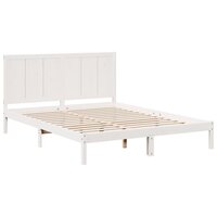Bedframe extra lang zonder matras massief hout wit 180x220 cm