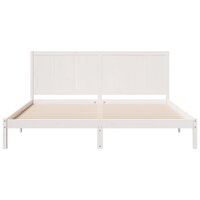 Bedframe extra lang zonder matras massief hout wit 180x220 cm