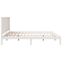 Bedframe extra lang zonder matras massief hout wit 180x220 cm