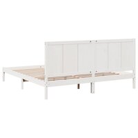 Bedframe extra lang zonder matras massief hout wit 180x220 cm