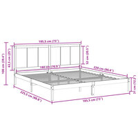 Bedframe extra lang zonder matras massief hout wit 180x220 cm