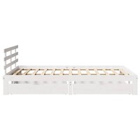 Bedframe met lades massief grenenhout wit 120x190 cm