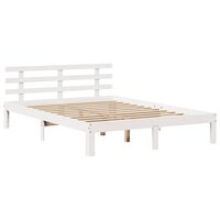 Bedframe met lades massief grenenhout wit 120x190 cm