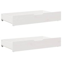 Bedframe met lades massief grenenhout wit 120x190 cm