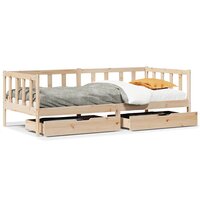 Slaapbank met lades 80x200 cm massief grenenhout