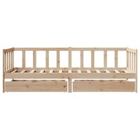 Slaapbank met lades 80x200 cm massief grenenhout