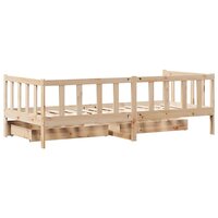 Slaapbank met lades 80x200 cm massief grenenhout