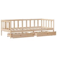 Slaapbank met lades 80x200 cm massief grenenhout