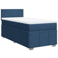 Boxspring met matras stof blauw 80x200 cm
