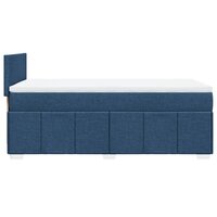 Boxspring met matras stof blauw 80x200 cm