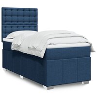 Boxspring met matras stof blauw 80x200 cm