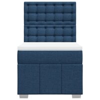 Boxspring met matras stof blauw 80x200 cm
