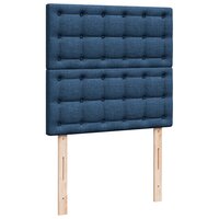 Boxspring met matras stof blauw 80x200 cm