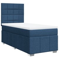 Boxspring met matras stof blauw 80x200 cm