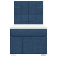 Boxspring met matras stof blauw 80x200 cm