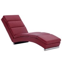 Chaise longue kunstleer wijnrood