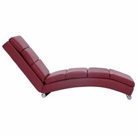 Chaise longue kunstleer wijnrood