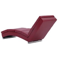 Chaise longue kunstleer wijnrood