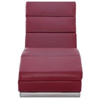 Chaise longue kunstleer wijnrood