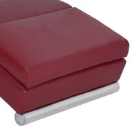 Chaise longue kunstleer wijnrood