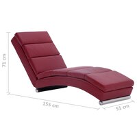 Chaise longue kunstleer wijnrood