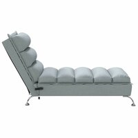 Massage chaise longue met kussens stof lichtgrijs