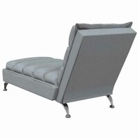 Massage chaise longue met kussens stof lichtgrijs